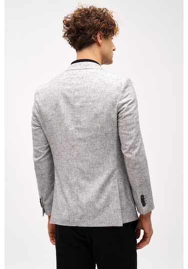 Erkek Siyah Barı 4 Drop / Geniş Kalıp Mono Yaka Ceket-16416 Siyah