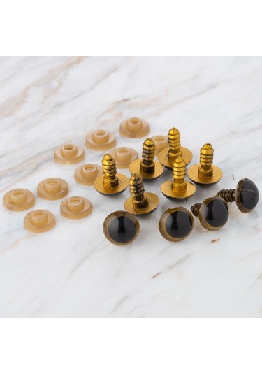 Loren 12 Mm Altın Sarısı 5 Çift Amigurumi Göz