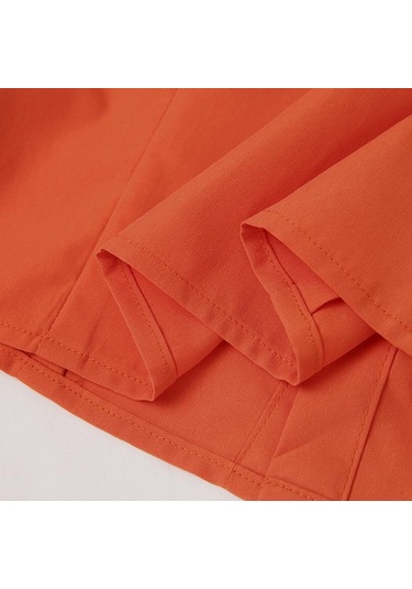 Gül Vonda Kadın Yaz Yuvarlak Yaka Puf Kısa Kollu Düğmeli Düz Renk Bol Bluz Gül