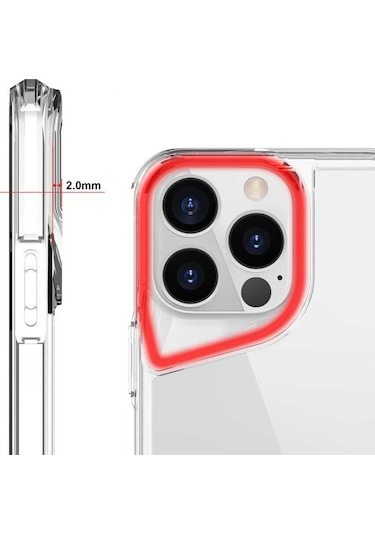 Apple Uyumlu iPhone 13 Pro Kılıf Case, Transparent Smooth Hard Protective Cover