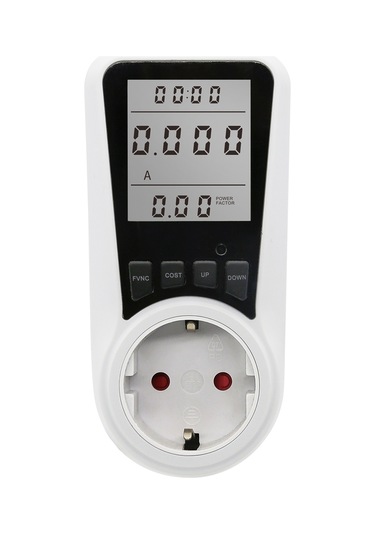 Yuntech01 Beyaz Avrupa Standartlı Akıllı Prizi - Enerji Tüketim Ve Maliyet Ölçer, Büyük Ekranlı, Ac230v-250v 250V 16A