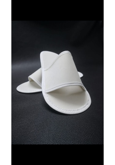 100 Çift Spa Terlik Otel Terliği Kaymaz Taban Önü Açık Terlik