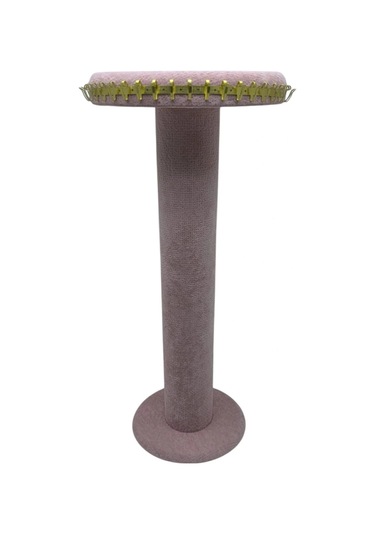 Süet Kumaş Pembe Renk 35 Cm Yuvarlak Model Kolye-tesbih-bileklik Standı