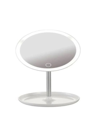 Sonx Dokunmatik Led Işıklı Usb Li Yuvarlak Masa Üstü Makyaj Aynası Makyaj Aynası Ledli Siyah