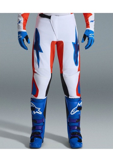 Alpinestars Fluid Grid Off-road Motosiklet Pantolonu Oranj Mavi Beyaz