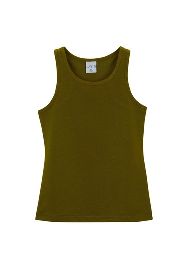 Lovetti Zeytin Yeşili Kız Çocuk Düz Basıc Yüzücü Atlet 13-141H008 Zeytin Yeşili