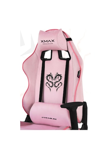 Rio Balerion Terletmez Kadife Kumaş Pembe Gaming Oyuncu Koltuğu -12 Pembe