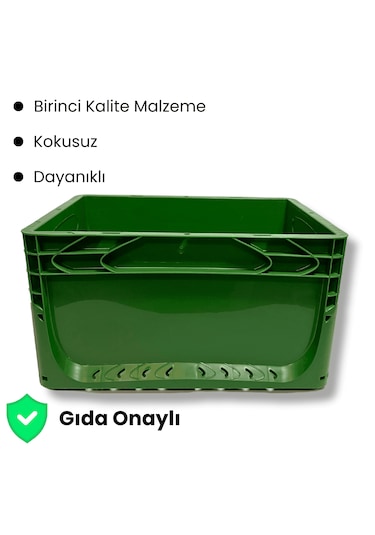 Alpbx 1.kalite Yeşil Plastik Kasa 40x30x22 Cm - Kutu 21 Litre