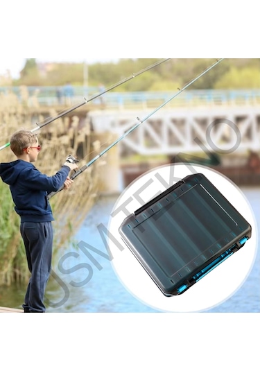 Rapala Kutusu Çift Taraflı Jig Yem Kutusu 20x17x4.5 Mavi