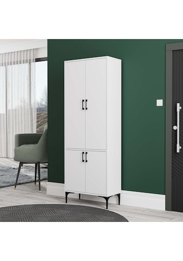 5030 Royal 4 Kapaklı 5 Askılı Portmanto Beyaz