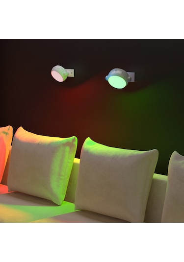 Dianziye Kabinette Ve Yatak Başında Kullanılabilir, Manyetik Şarjlı, Kumandalı, 1200mah Pil, Kare Demir Levha Delikli, Modern Stil Gece Lambası Ve Duvar Lambası Beyaz