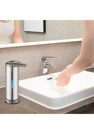 Anjiexun Banyo Akıllı Köpük Makinesi Sıvı Sabunluk Pompa Kabı Gümüş