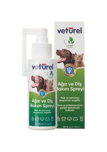 Veturel Kedi Ve Köpekler İçin Ağız Ve Diş Bakım Spreyi 100 Ml