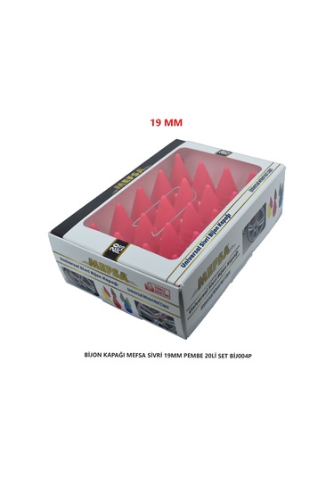 Bijon Kapağı Sivri 19 Mm Pembe 20 Li Set