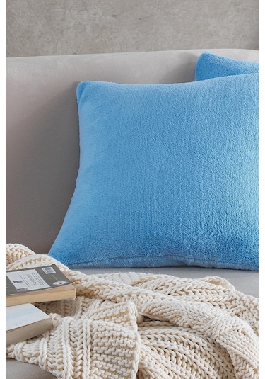 Maisonart Sofa 2 Adet Mavi Renk Welsoft Kırlent Kılıfı Yastık Kılıfı 44x44 Cm