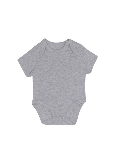 Bebek Kısa Kol Body Gri Melanj