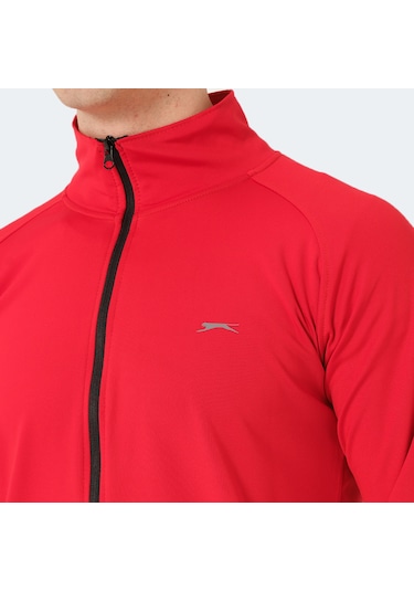 Slazenger ORRA IN Erkek Fermuarlı Dik Yaka Cepli Kırmızı Eşofman Takımı