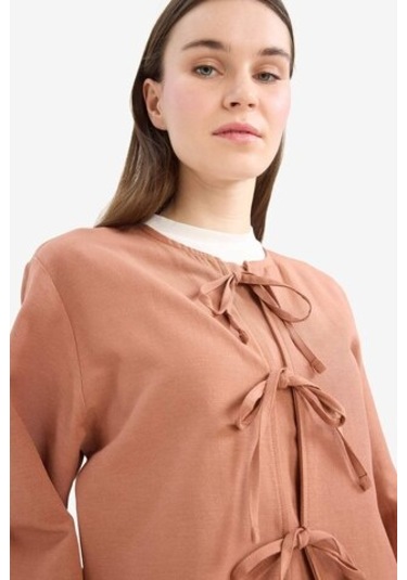 DeFacto Relax Fit Önden Bağlamalı Keten Uzun Kollu Tesettür Bluz E5352AX25SPBN566 DeFacto Relax Fit Önden Bağlamalı Keten Uzun Kollu Tesettür Bluz E5352AX25SPBN566