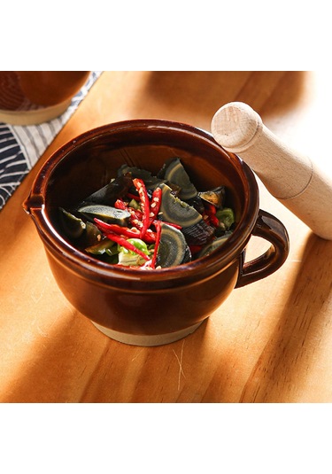 Homyl Harç Ve Havan Seti Fındık Baharat Için Büyük Kahverengi