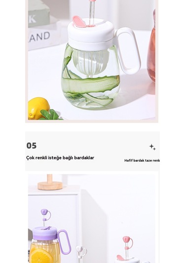 Jian Fan Kızoğrenciler İçin Beyaz Cam Su Bardağı Beyaz