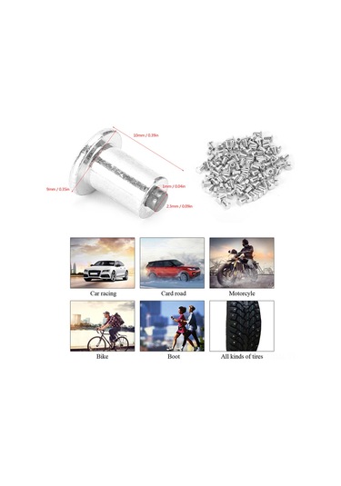 Moveevo Motosiklet, Atv/utv Ve Off-road Araçlar İçin Tungsten Çelik Kaymazsız Tırnak Vidalari - 8mm 10mm Standart Uçlu, 100 Adet Paket