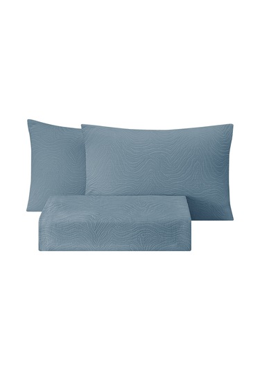 Puffy Arch Çift Kişilik Yatak Örtüsü Seti - İndigo