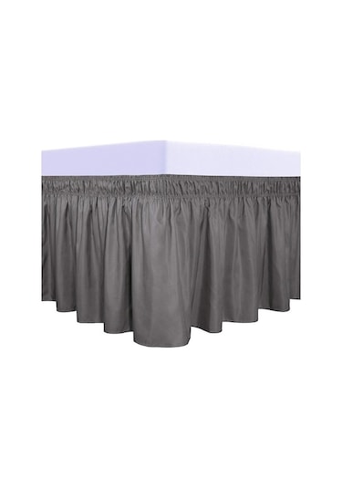 Novahub Koyu Gri 4 Boyut 14 İnç Damla Kolay Takılabilir-elastik Toz Etrafına Sarılır Fırfır Makinede Yıkanabilir Yatak Fon Perde 56862794 Koyu Gri - Diğer Diğer Koyu Gri