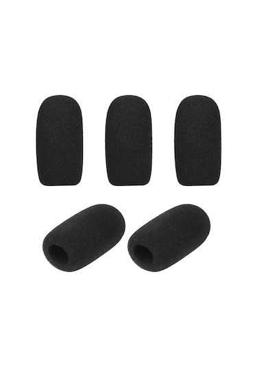 Ruicoo 5 Adet Siyah Mikrofon Köpük Koruması F Tipi - 62mm Yükseklik, 30mm Dış Çap, 14mm İç Çap - Ses Gürültüsünü Azaltır