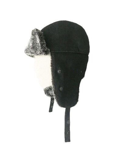 Shark Anatolia Çıkarılabilir Maskeli Pilot Kürklü Şapka Siyah