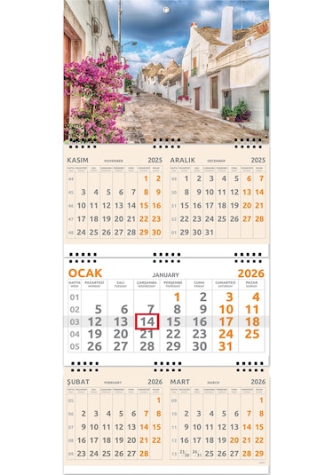 2026 5 Aylık Gemici Takvimi Denizci Duvar Takvimi 33 x 77.5 CM