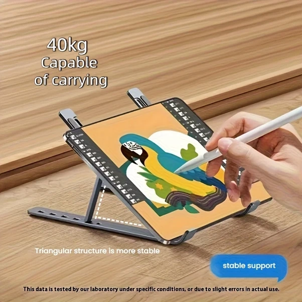 Elmpaly Alüminyum Tripod Dizüstü Bilgisayar Standı - 7 Seviye Yükseklik Ayarlı, 80 Lb Taşıma Kapasiteli, Katlanabilir Taşınabilir Soğutma