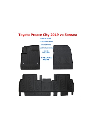 Toyota Proace 2019 Ve Sonrası 4d Premium Havuzlu Paspas