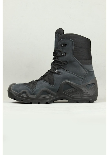 Pars Power Long Outdoor Tactical Hakiki Deri Su İtici Özellikli Askeri&polis Özel Harekat Botu-10984-Siyah Nubuk Siyah