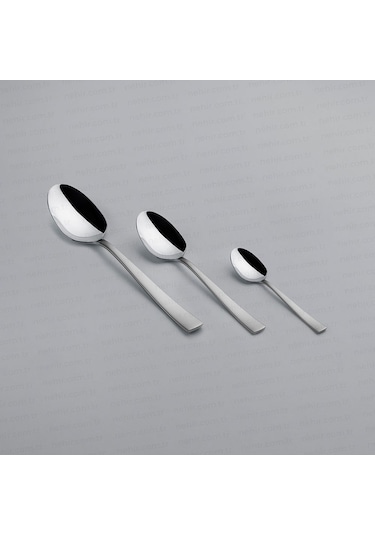 Nehir Deniz Saten 6 Kişilik 30 Parça Çatal Kaşık Takımı Gümüş