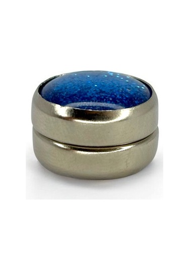 Eşarp Ve Şal Mıknatısı Simli Mavi - Başörtü Tutucu Kadın Tesettür Aksesuar Mıknatıs Mavi