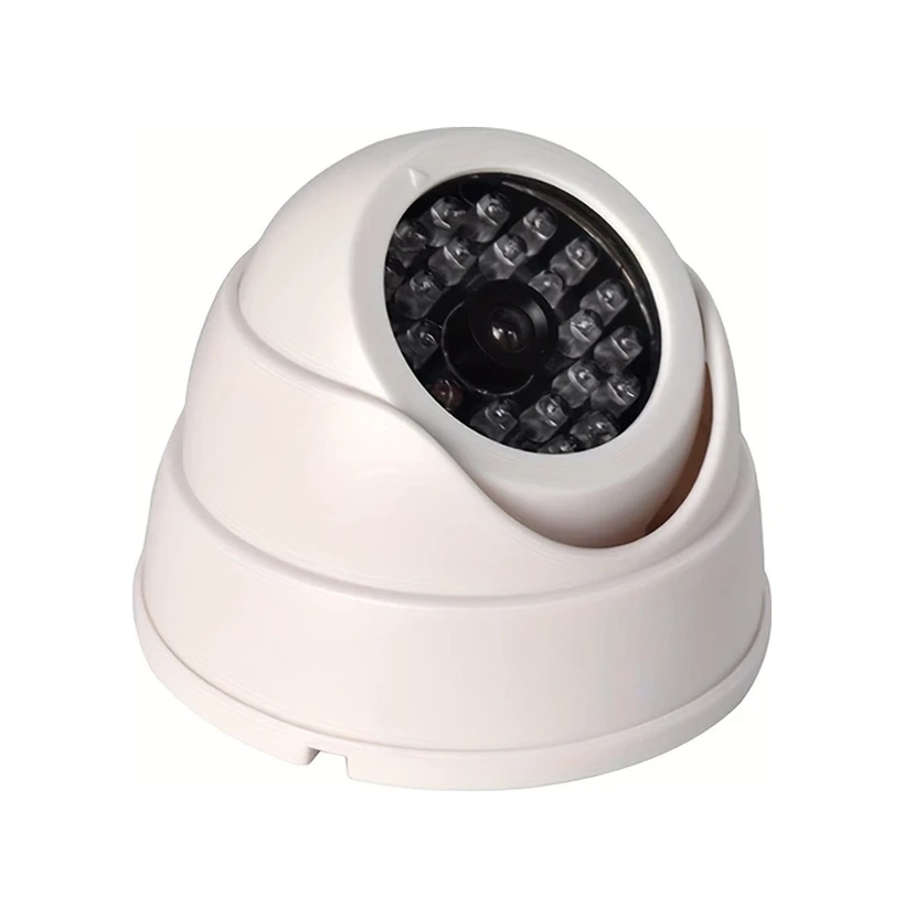 Cordial Beyaz, Kırmızı Led Işıklı, Pille Çalışan, Ev Ve İş Yeri İçin Simüle Güvenlik Kubbe Kamera