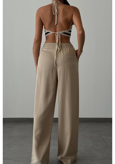 Lacarino 7636 Plazzo Kadın Pantolon Bej