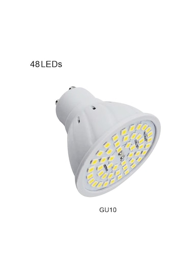 Geeksen 220v Gu10 Led Spot 48 Led 2835 Smd Isı Beyaz 180 Açılı 200lm Plastik Işık Kaynağı Sıcak Beyaz