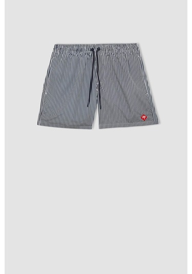 DeFacto Çizgili File Astarlı Kısa Boy Deniz Şortu U0024AZ24HSNV100