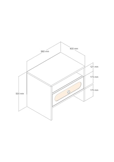 Variant Münih Komodin - Krem / Traverten Traverten
