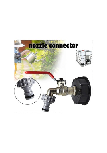Tank Musluğu 1000l S60x6 Ibc Musluk Bağlantısı 1/2" Hortum Bağlantısı, Tahliye Tankı Adaptörü, Bahçe Musluğu İçin, Tank Adaptörü İçin 1 Adet A