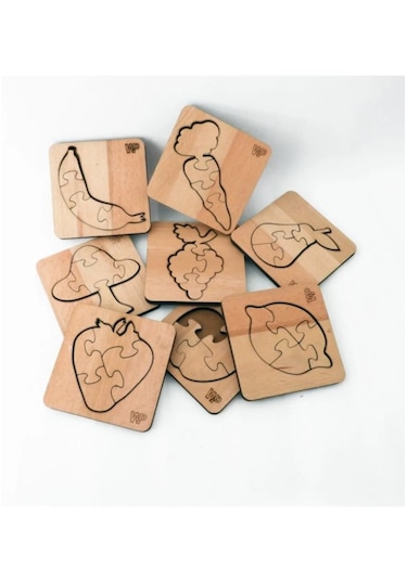 Plywood Ahşap Boyanabilir Çocuklar Puzzle 4mm Armut Boya Setli