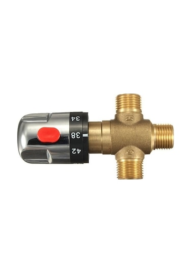 Bosphorusboutique02 Lebıhmurah Bf221 Pirinç Termostatik Lavabo Duş Vanası Sıcaklık Karıştırma Vanası Kahverengi Gümüş - Duş İçin Bide Gümüş - Kahverengi