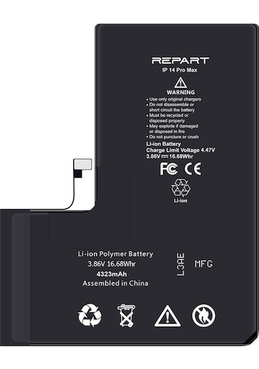 Apple Uyumlu iPhone 14 Pro Max  Güçlendirilmiş Yüksek Kapasite Batarya - 4323 Mah