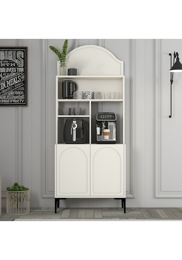 Lyon Kahve Köşesi 80cm - Krem / Siyah