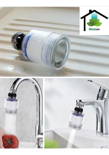 Mintev Su Tasarruflu Ve Kireç Önleyici Filtreli 360 Derece Döner Musluk Başlığı