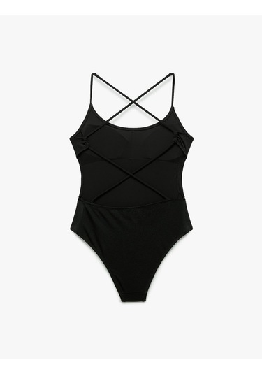 Koton Astarlı Çapraz Askılı Yüzücü Mayo Siyah 5sak20121mm Siyah