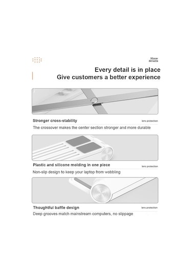 Fastbuy 17 Laptop Soğutucu Fan, 5 Seviye Ayarlı Alüminyum Klipsli Masaüstü Tutucu - Beyaz