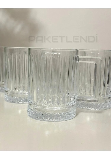 Çeyizci Çarşı 6 Kişilik 12 Parça Çay Kahve Fincan Takımı - Elysia Model İthal Şeffaf