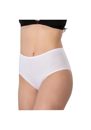Beyaz Mı Emay 1442 Modal Coton Yüksekbel Külot Beyaz